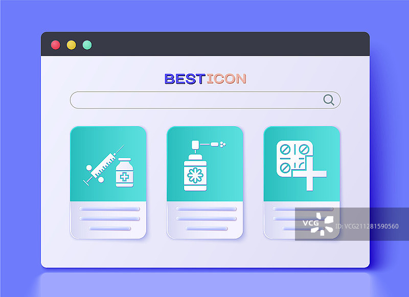 含喷嘴的医疗瓶套装图片素材