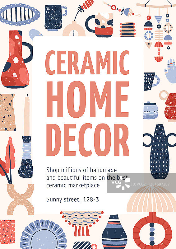 现代陶瓷家居装饰促销海报模板图片素材