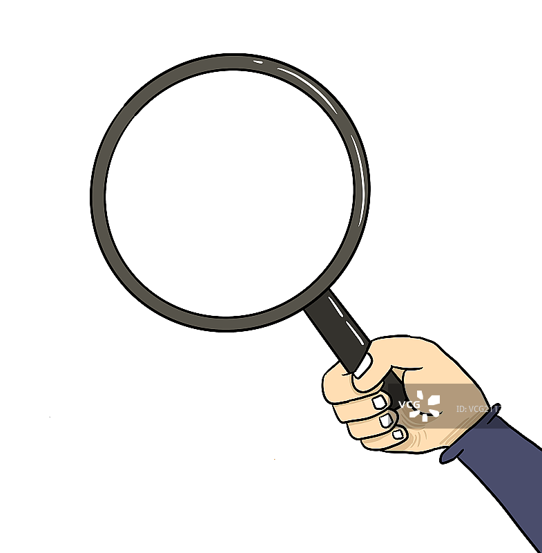 元素：手拿放大镜图片素材
