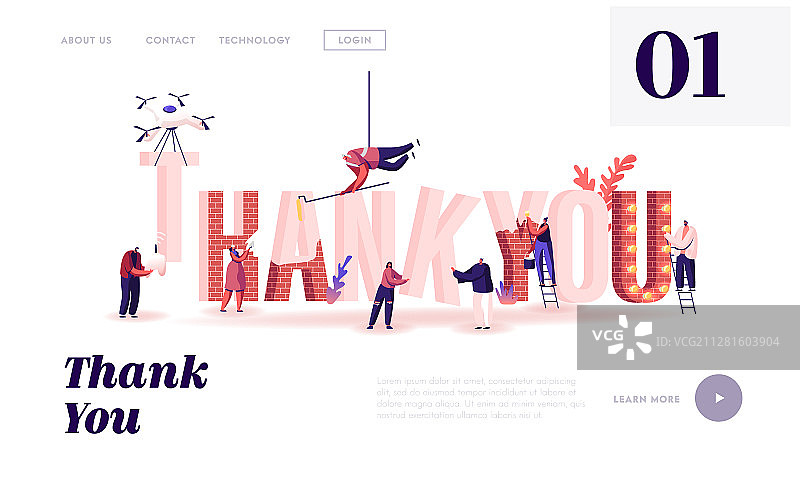 感谢网站着陆页男女图片素材