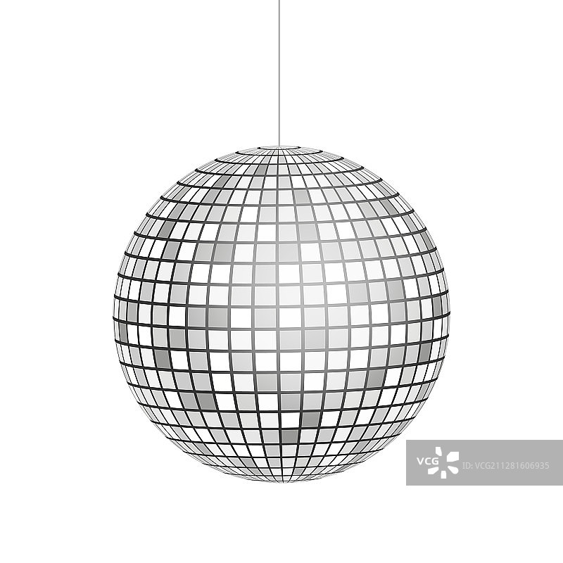 灰度背景上的银色迪斯科球图标图片素材