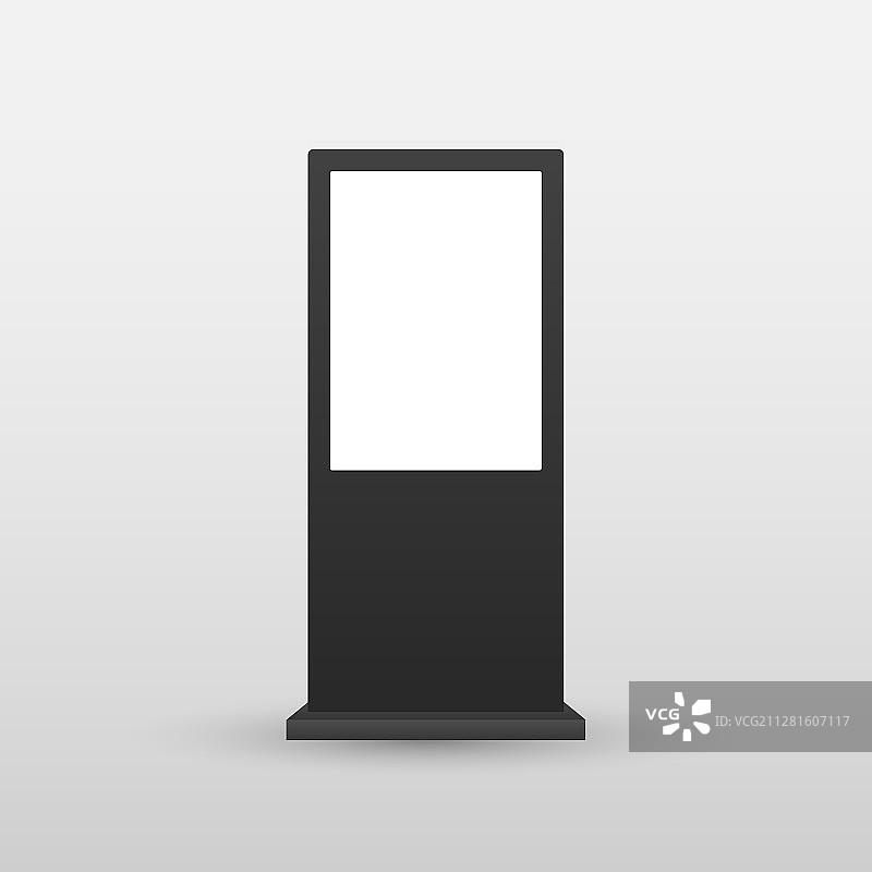 白色背景上的逼真灯箱模板图片素材