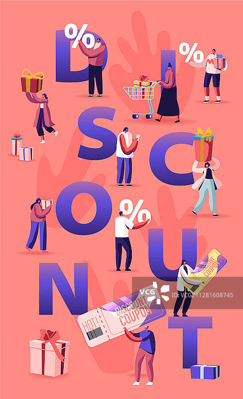 快乐购物者促销概念图片素材