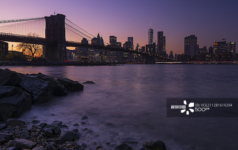 纽约布鲁克林大桥图片素材