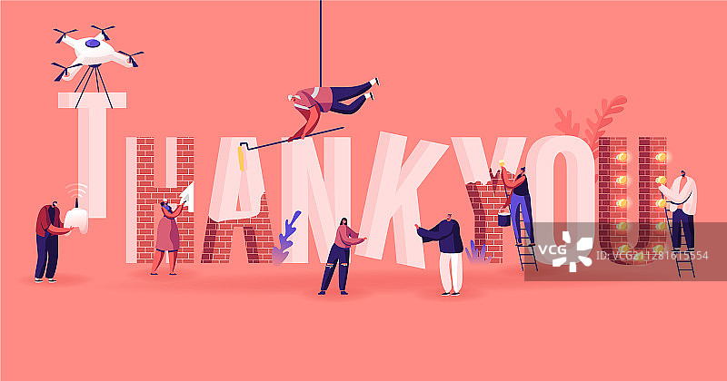 感谢概念男女角色插画图片素材