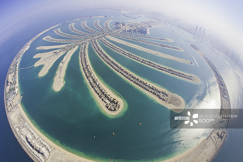 迪拜棕榈岛鸟瞰图图片素材