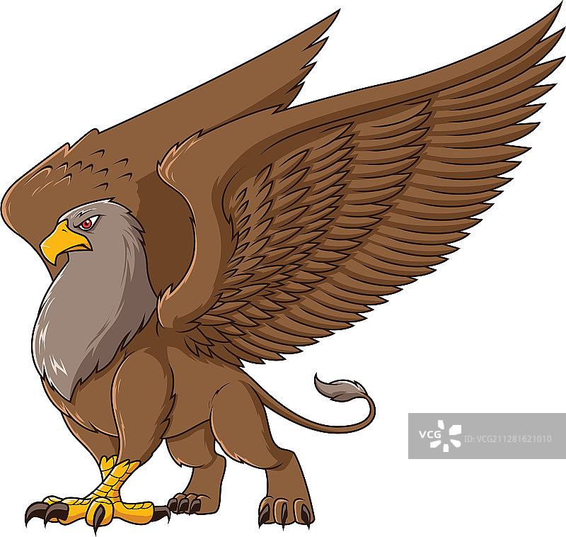 白色背景上的狮鹫图片素材