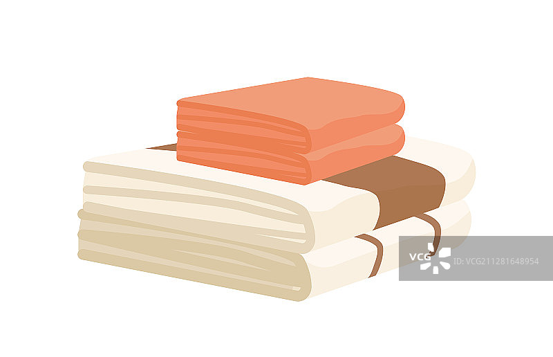 浴室毛巾堆扁平大图片素材