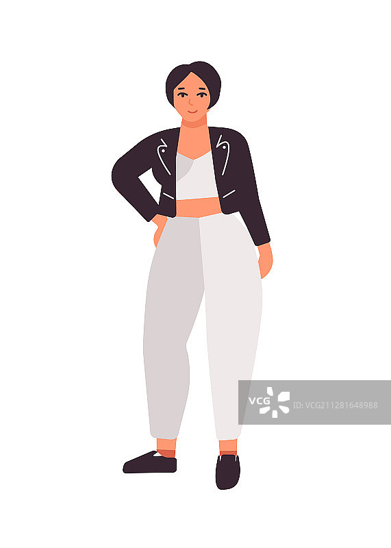 加大码深色头发女孩图片素材