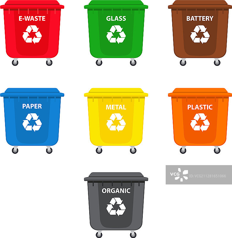 彩色回收箱图片素材