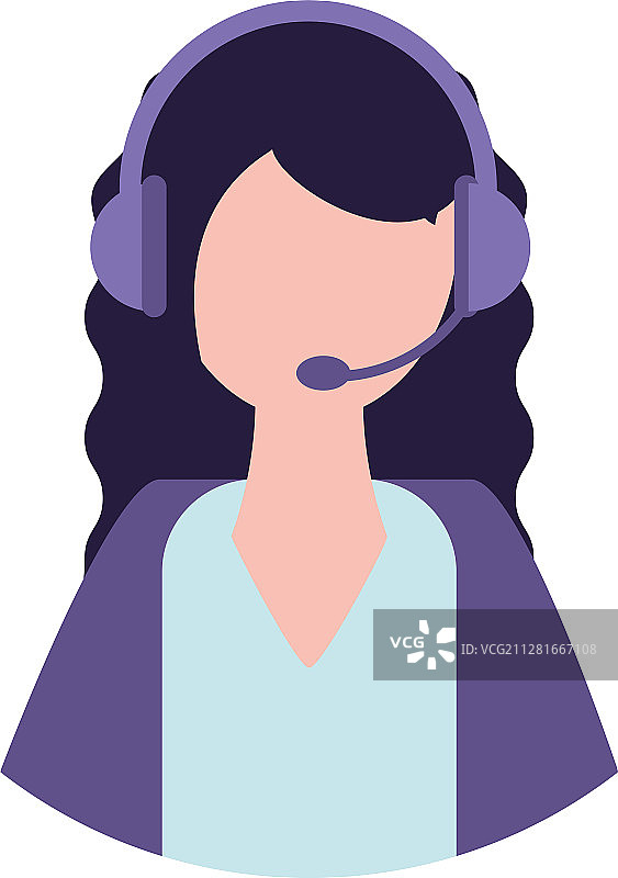 戴耳机的女商人头像设计图片素材