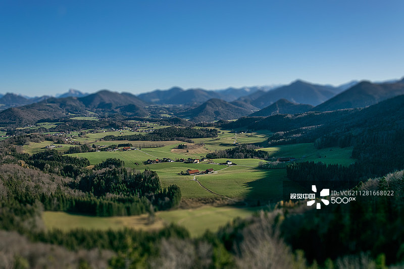 萨尔茨堡弗拉绍的移轴景观图片素材
