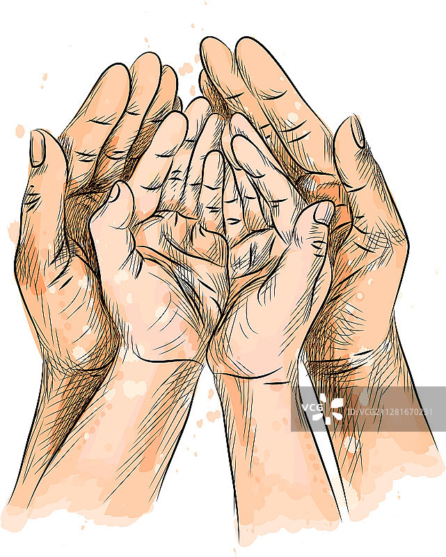 新生儿将手放入母亲手中图片素材