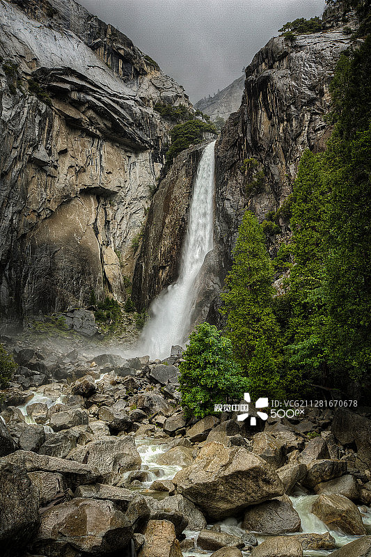 下优胜美地瀑布图片素材