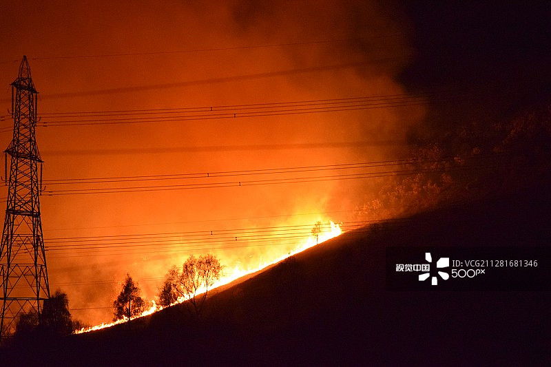 南威尔士山火图片素材