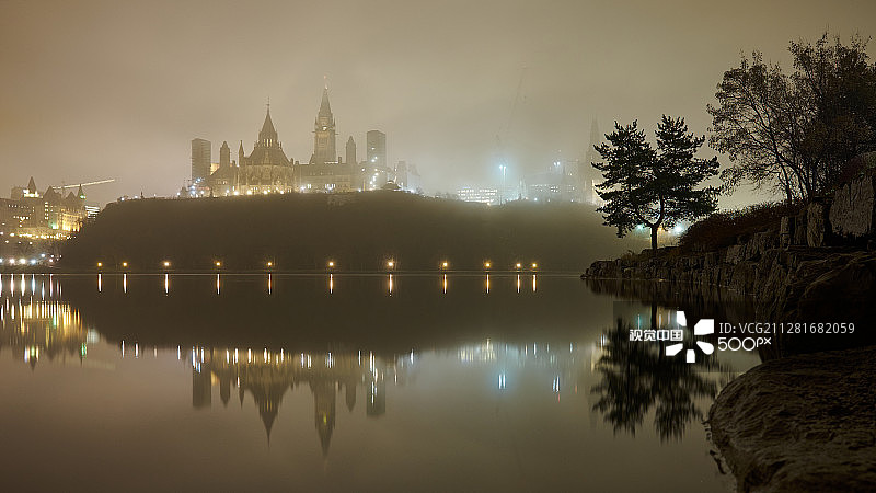 雾中的议会山图片素材