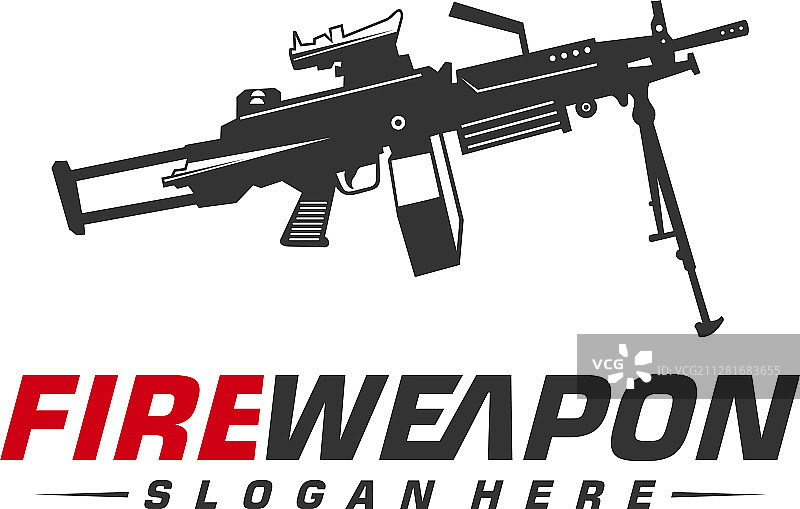 武器火焰标志设计机关枪设计图片素材
