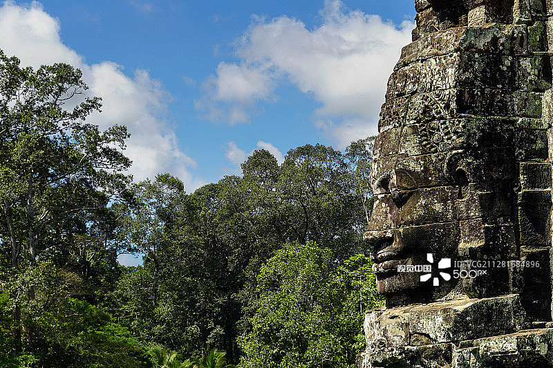 柬埔寨巴戎寺的面孔图片素材