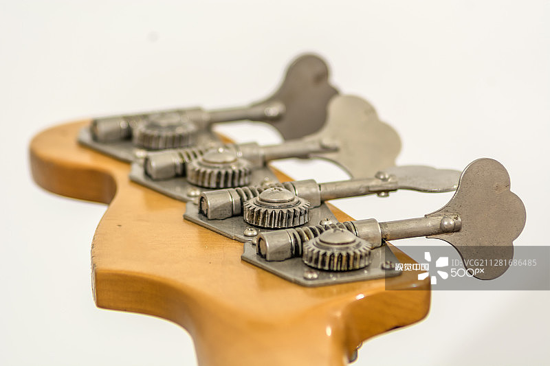 电贝司琴头后视图图片素材