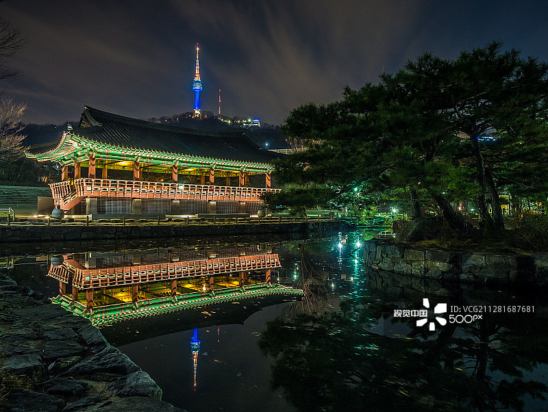 韩国首尔南山传统村落图片素材