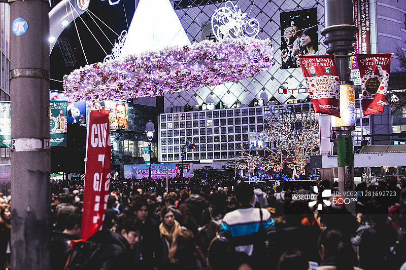 涩谷的圣诞之夜图片素材