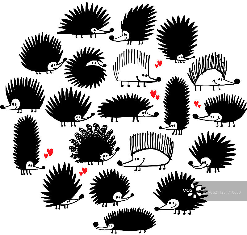 刺猬剪影图片素材