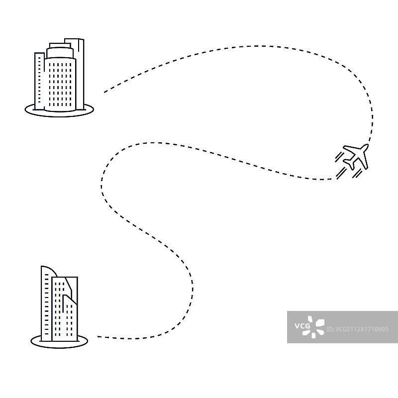 线条风格的带轨迹飞机图片素材