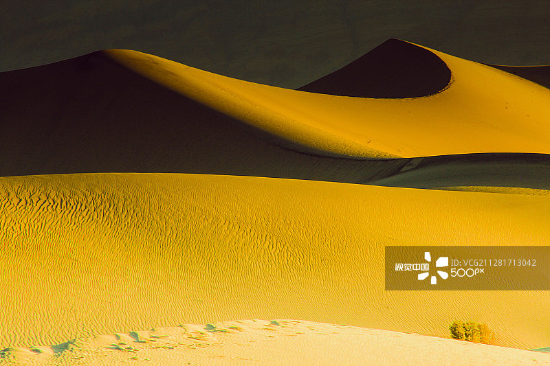 清晨光线下的美国死亡谷国家公园梅斯基特沙丘图片素材