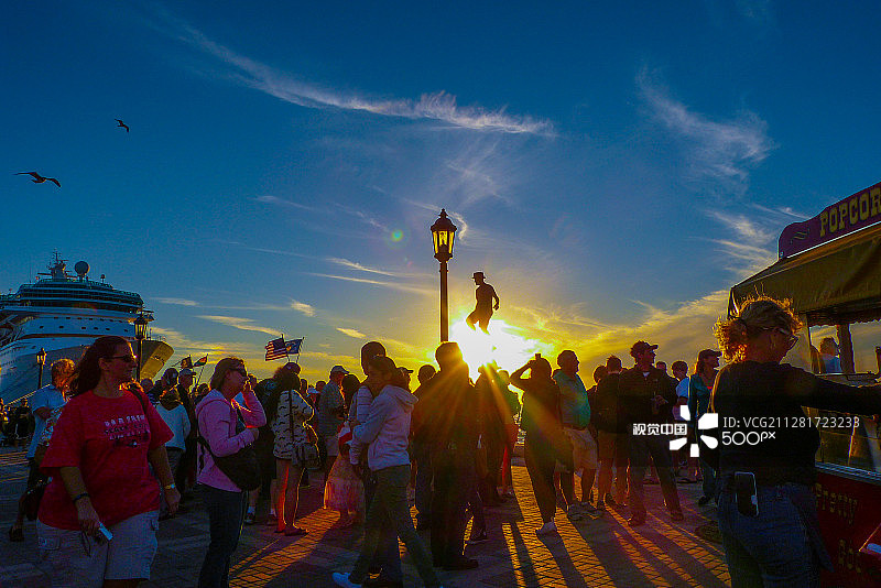 马洛里广场的日落-基韦斯特图片素材