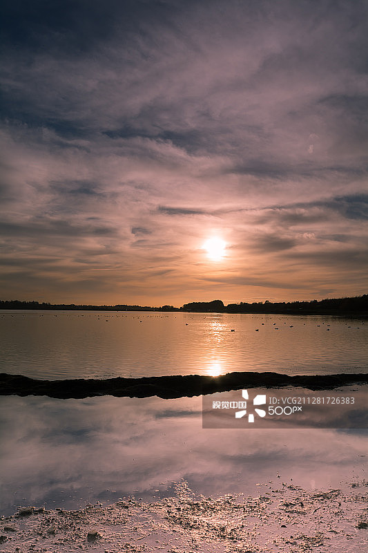 皮茨福德水库日落图片素材