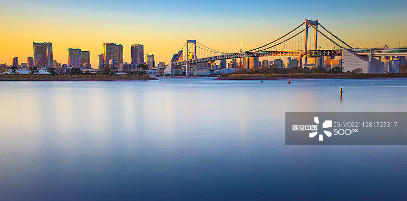 东京湾日落图片素材