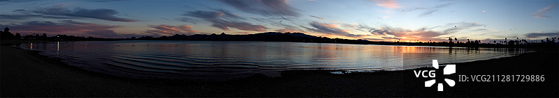 哈瓦苏湖日落全景图片素材