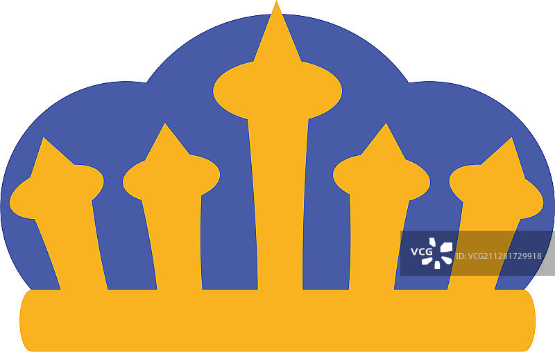 独立的蓝色金色皇冠设计图片素材