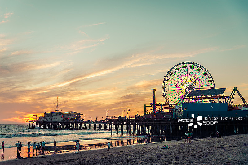 洛杉矶圣莫尼卡码头图片素材