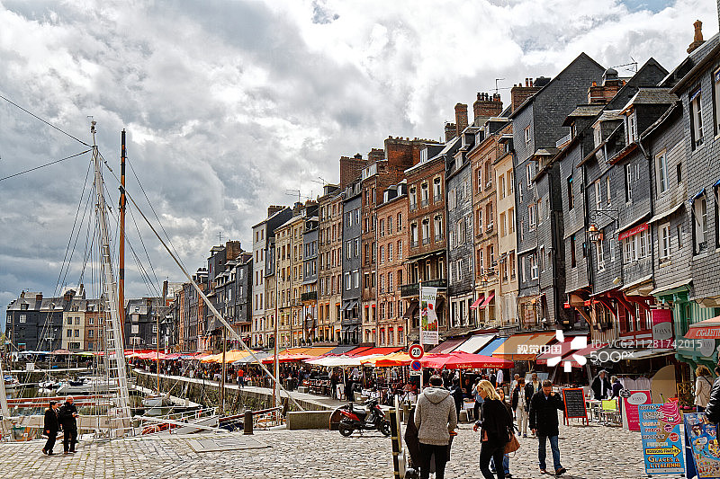 翁弗勒尔港口诺曼底图片素材