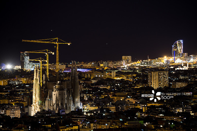 建造中的圣家族大教堂图片素材