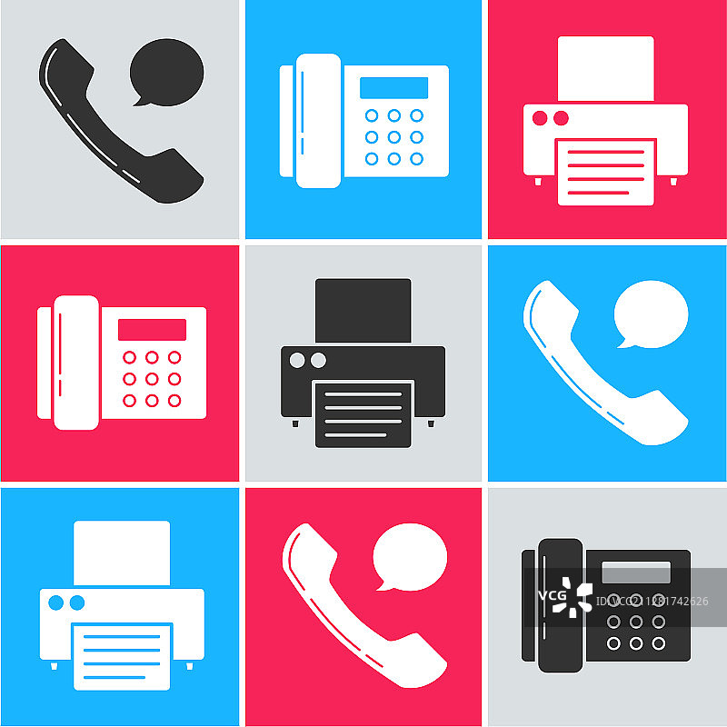 电话听筒和语音气泡聊天图片素材