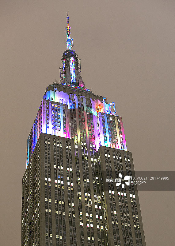 2016年帝国大厦新年灯光秀图片素材