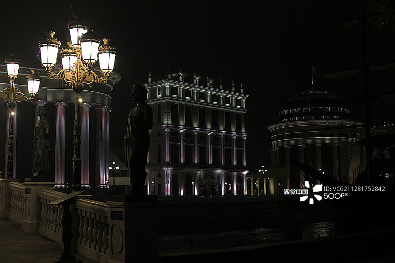 斯科普里夜景图片素材