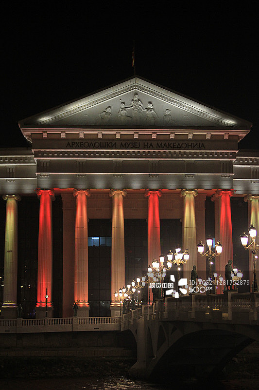 斯科普里夜景图片素材