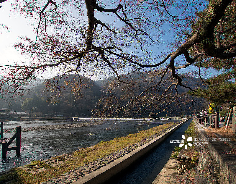 岚山渡月桥图片素材
