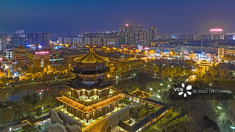 南池夜景图片素材