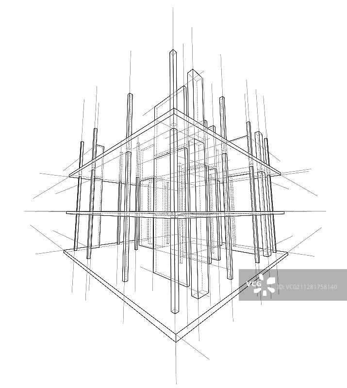 施工中的房屋图纸图片素材