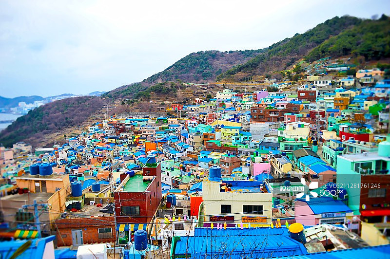 韩国釜山甘川文化村图片素材