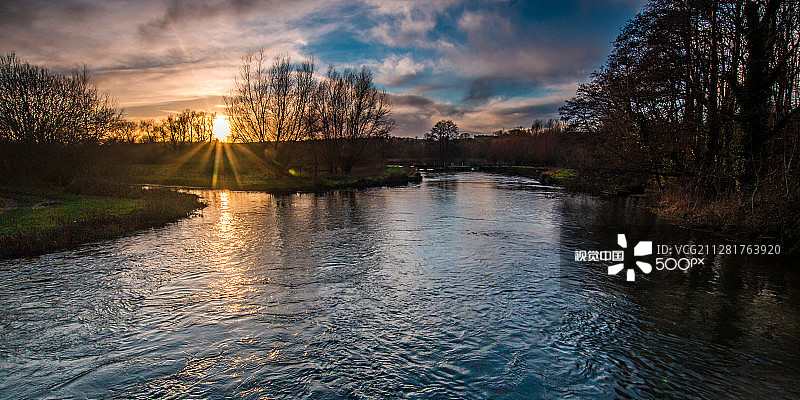 汉普郡朗斯托克的泰斯特河图片素材