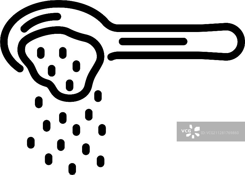 勺子里的糖图标轮廓样式图片素材