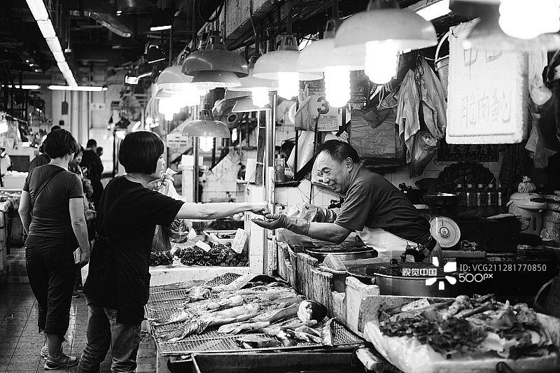 中国香港的鱼市图片素材