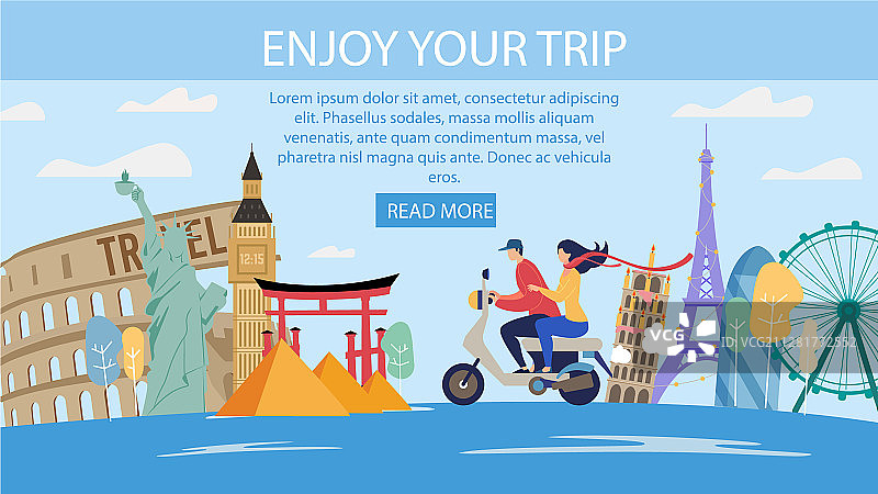 蜜月旅行优惠扁平网页图片素材