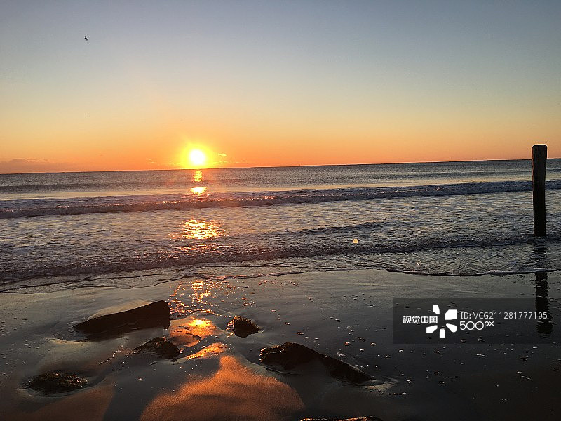 马里兰州海洋城的日出（2016年1月13日）图片素材