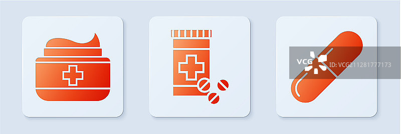 药瓶药丸软膏和药膏管图片素材